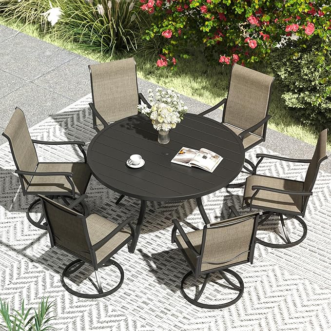 VICLLAX 47.2" Outdoor Round Patio Table - Image 2