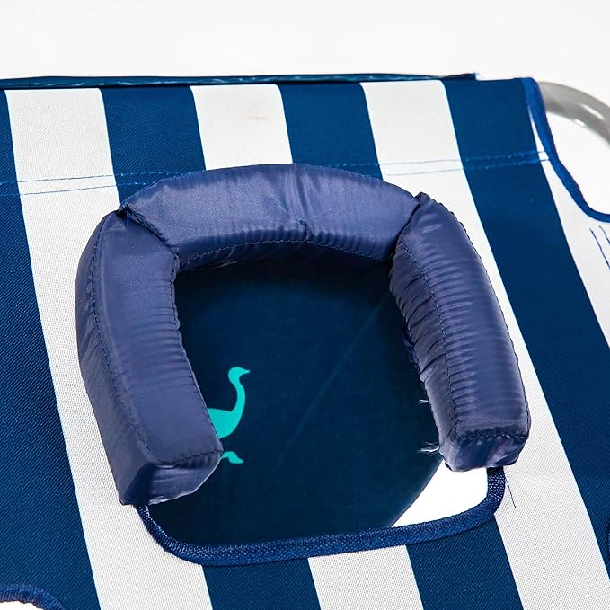 Ostrich Chaise Lounge Blue and White Striped - Image 9