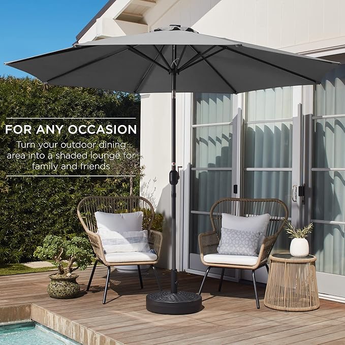 Best Choice Products 10ft Outdoor Table Compatible Steel Polyester Market Patio - Image 3