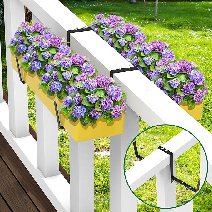 Adnee Set of 4 Double Sided Planter Box Brackets-Adjustable Window Boxes Flower - Image 5