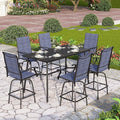 PHI VILLA Outdoor Bar Set, 7 Piece Patio Dining Table and Swivel Bar Stools by PHIVILLAThepioneerofcomfortablehouseholdsupplies