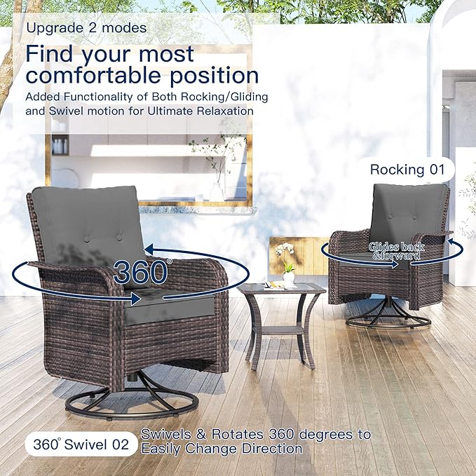 Kullavik 13 Pieces Outdoor Patio Furniture Set, PE Wicker Rattan Sectional Sofa - Image 5