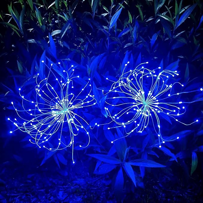 JJGoo Solar Firework Lights, 2 Pack 120 LEDs 2 Lighting Modes Solar Garden - Image 3