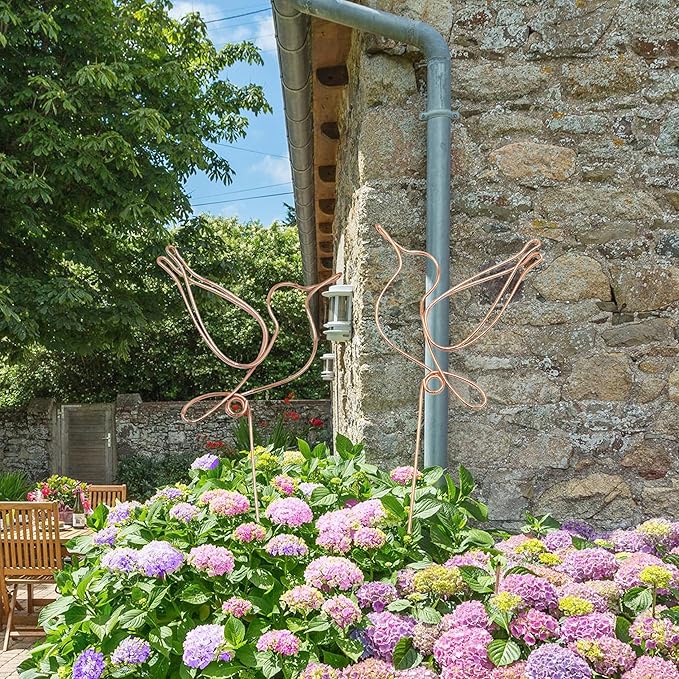 Hummingbird Decor Garden Stakes Decorative Set of 2, Hummingbirds Metal Wire - Image 5
