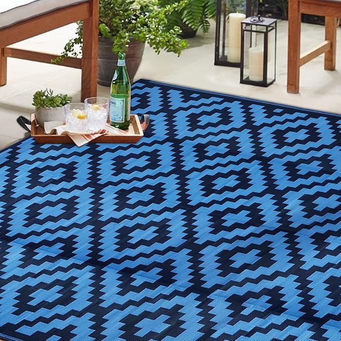 SAND MINE Waterproof Outdoor Rug 9x18 ft, Plastic Reversible Rug, Modern Area - Image 2