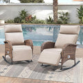 Zero Gravity Patio Rocking Wicker Recliner Chairs Set of 2- Wicker Outdoor by JelwalyPatioFurnitureSet