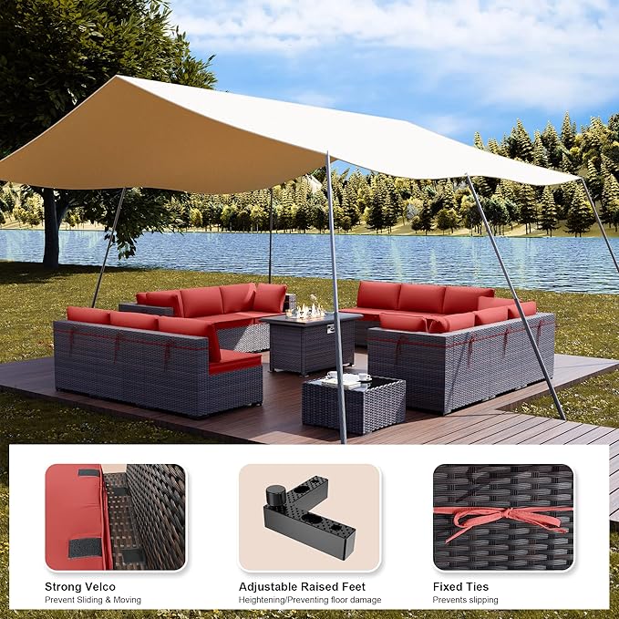Kullavik 15 Pieces Outdoor Patio Furniture Set - Image 3