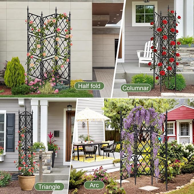 5.25FT Garden Trellis for Climbing Plants Outdoor, Metal Wall Lattice Climbing - Image 4