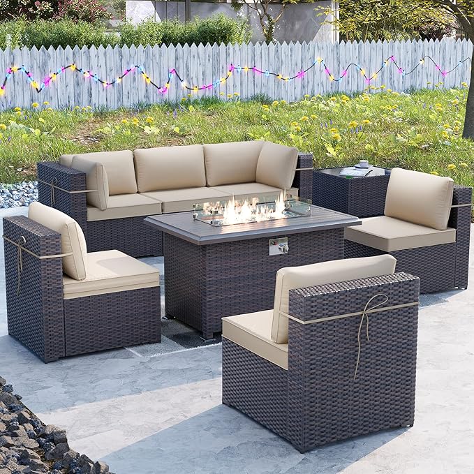 Kullavik 8 Pieces Outdoor Patio Furniture Set - Image 9