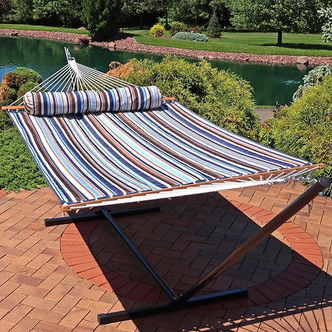 Sunnydaze Quilted Outdoor Hammock - Image 2