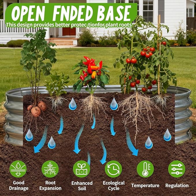Galvanized Raised Garden Bed Kit, Planter Garden Boxes Outdoor, Oval Large Metal - Image 5