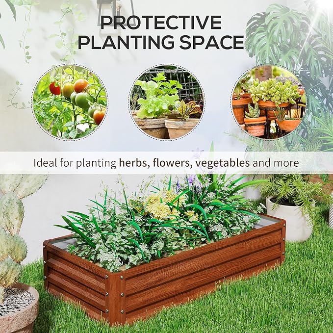 Outsunny Galvanized Raised Garden Bed, - Image 5
