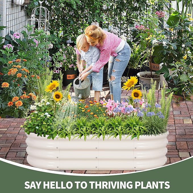 1MORE Galvanized Raised Garden Bed- Planter Garden Boxes Outdoor, Raised Beds - Image 4
