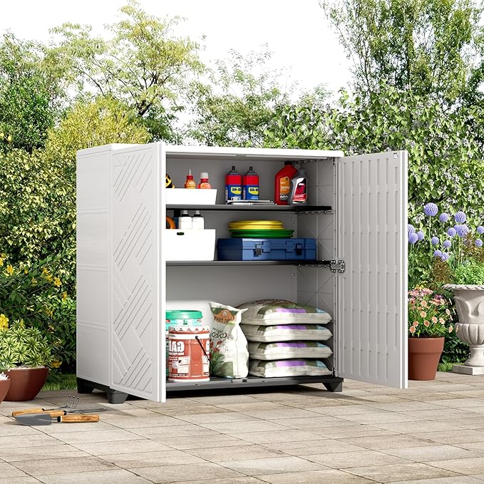 ZZM Indoor/Outdoor Storage Cabinet Waterproof, All Weather Outdoor Storage - Image 4