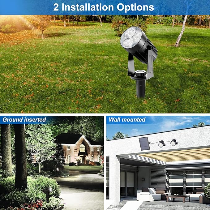 Solar Spot Lights Outdoor, Solar Landscape Spotlights IP65 Waterproof 9.8ft - Image 5