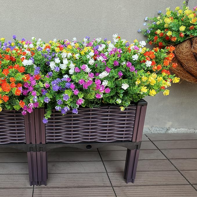 20 Bundles Artificial Flowers Outdoor Fake Plants, UV Resistant No Fade Faux - Image 3
