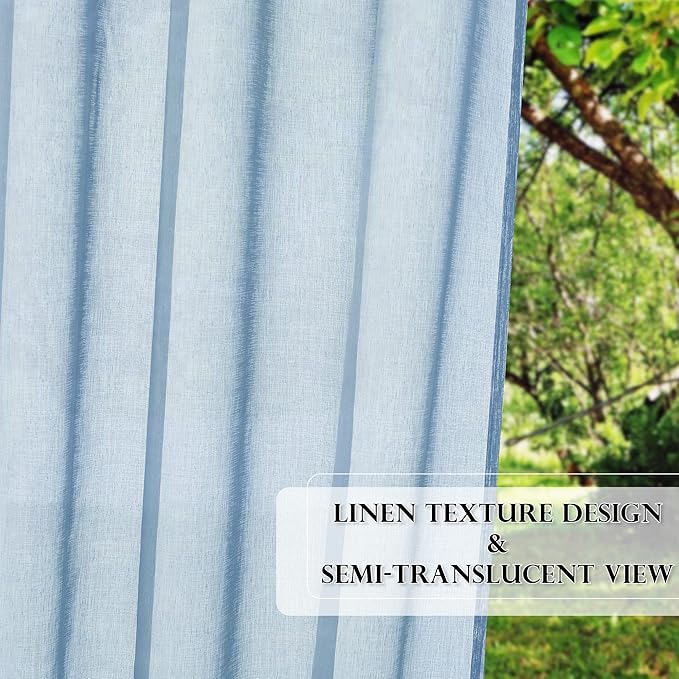 RYB HOME Sheer Curtains Outdoor - Image 8