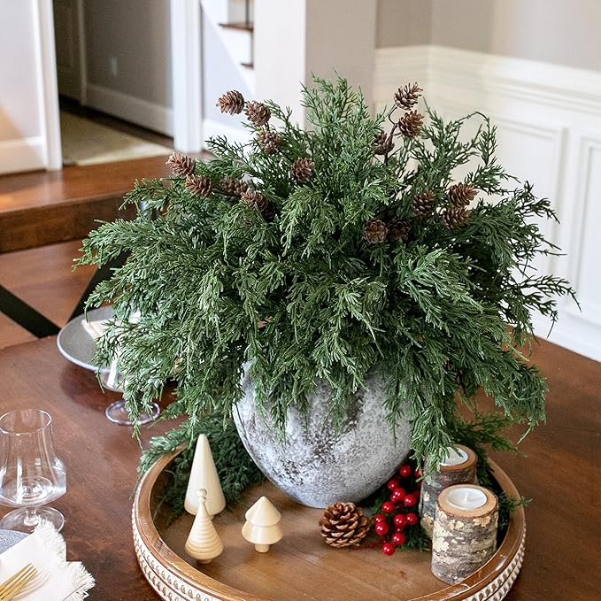 Faux Cedar Stems Artificial Norfolk Pine Branches - Image 7