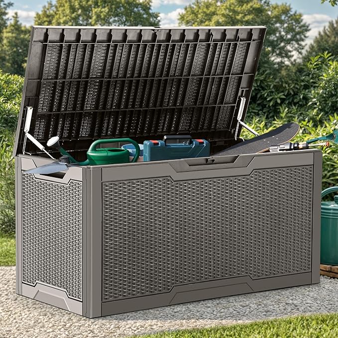 YITAHOME 100 Gallon Resin Deck Box, Weather Resistant Outdoor Storage Box by YITAHOME