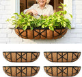 LaLaGreen 24 Inch, 4 Pack Window Boxes Planters – Black Metal Window Boxes by L%C3%A1L%C3%A1Green