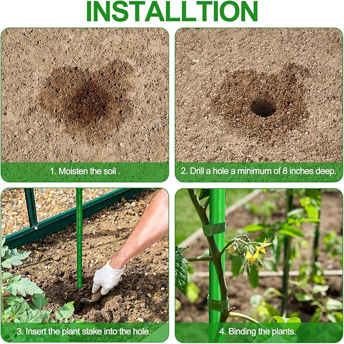 WAENLIR Garden Stakes 84 inch 7ft Sturdy Tomato Stakes, Plant Stakes - Image 5