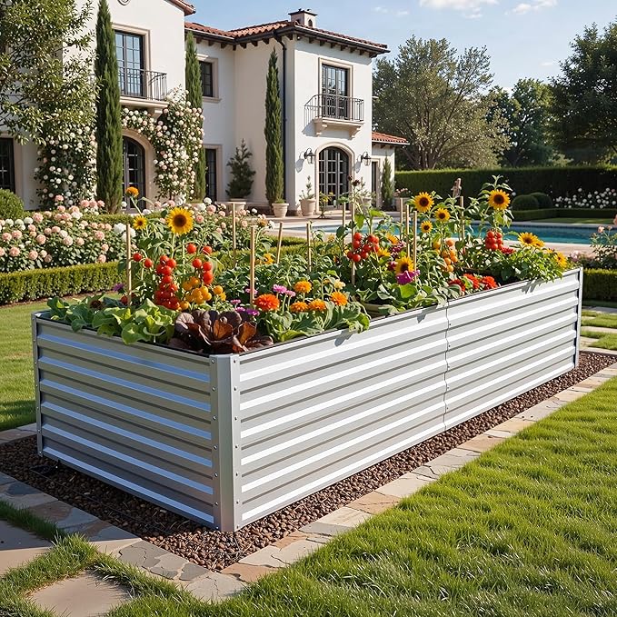 YITAHOME 8x4x2ft 2pcs Large Raised Garden Bed Kit, Galvanized Metal Planter Box - Image 2
