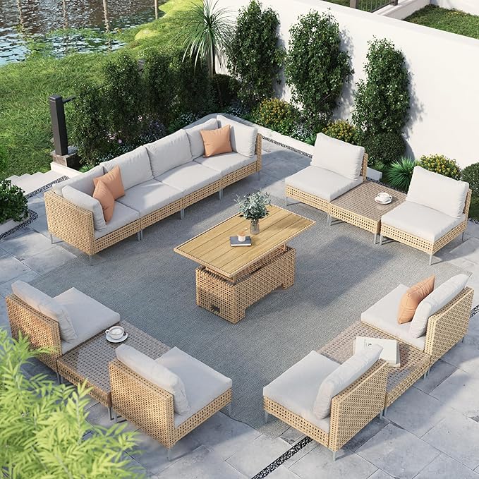 Grand patio 14-Piece Wicker Patio Furniture Set by GrandPatio