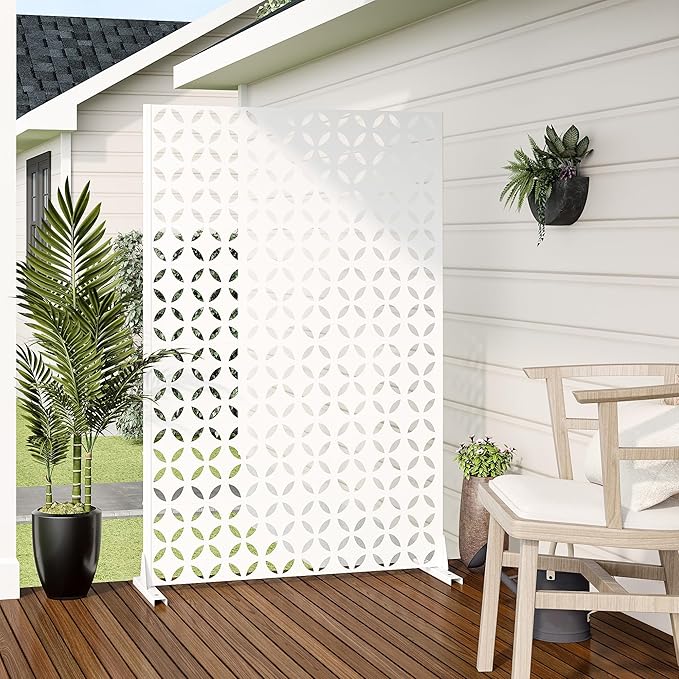 Casaphoria 72" H x 47" W Metal Privacy Screen, Outdoor Freestanding Decorative - Image 3