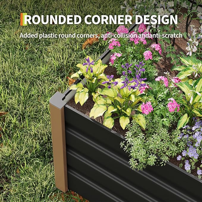 Garvee Aluminum Raised Garden Bed 4' x 2' x 16", Open-Bottom Deep Design - Image 5