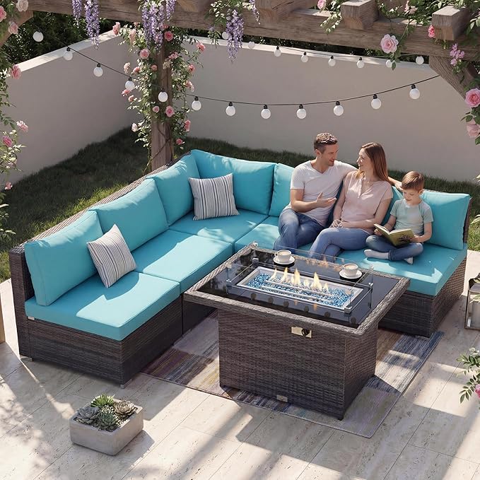 NICESOUL 6 Piece L Shaped Patio Furniture Set by NICESOUL