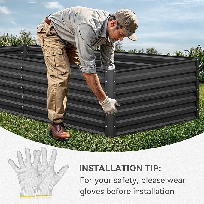 YITAHOME 8x4x2 ft 4pcs Galvanized Raised Garden Bed Kit, Large Metal Planter Box - Image 6