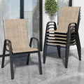 Patio Chairs Set of 6, Stackable Outdoor Dining Chairs by Vimstora