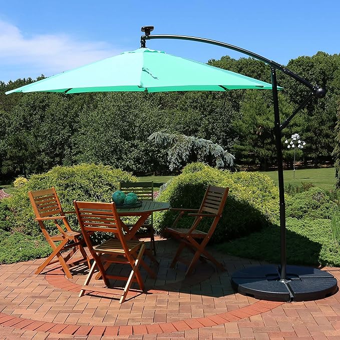 Sunnydaze 10' Solar Offset Patio Umbrella - Image 4