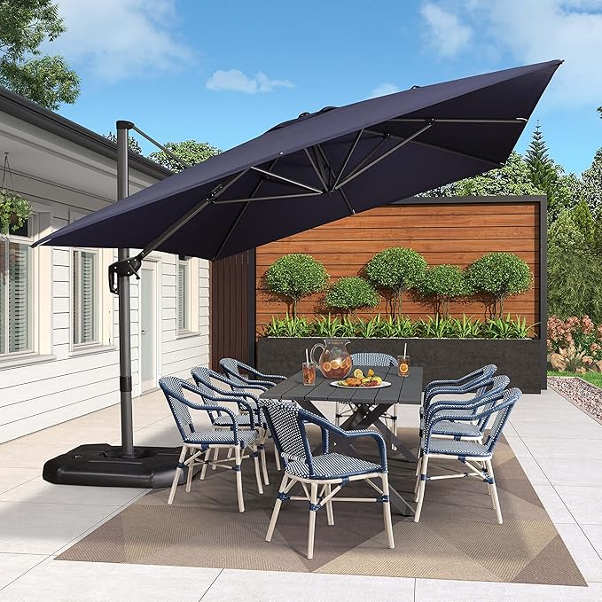 PURPLE LEAF 10' X 13' Patio Umbrella Outdoor Cantilever Rectangle Umbrella - Image 2