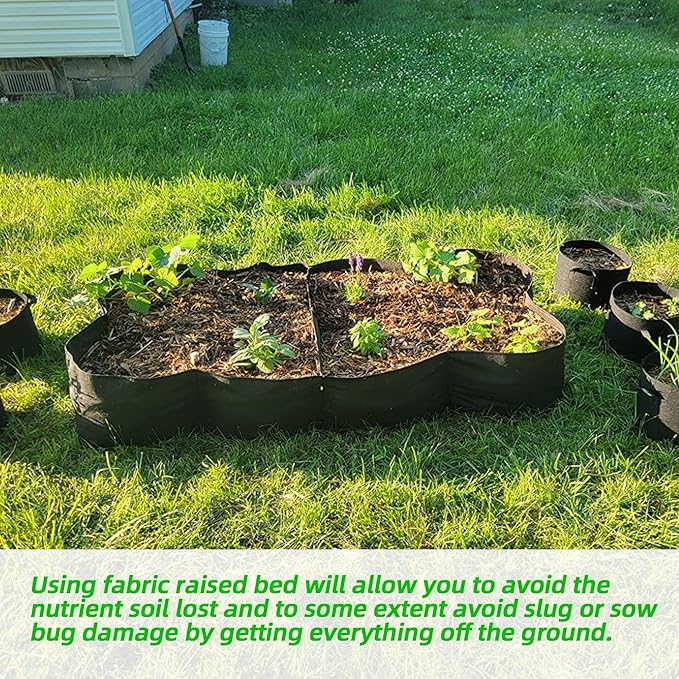 CJGQ Fabric Raised Garden Bed 6x3x1ft Garden Grow Bed Bags - Image 5