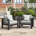 Wisteria Lane Patio Furniture Metal Armchair Set of 2, Metal Outdoor Chairs by WisteriaLane