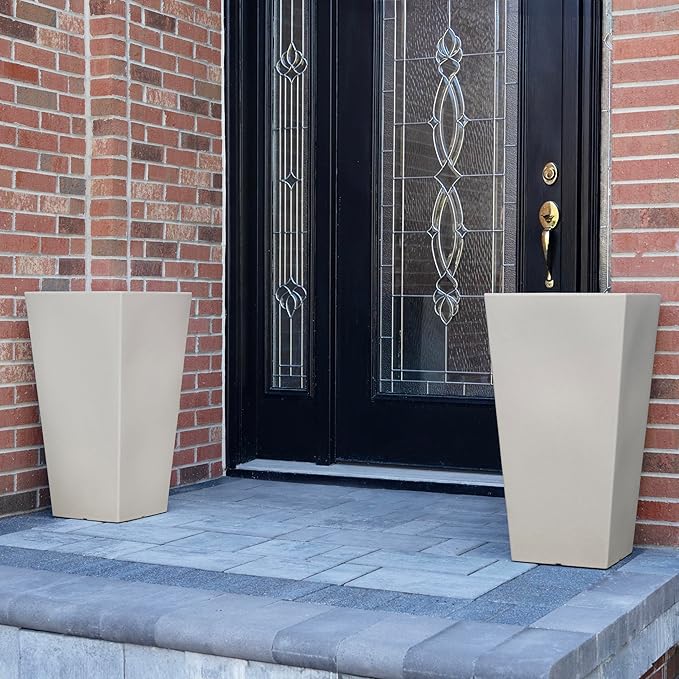 Step2 Tremont Tall Square Planter Pot, Large Outside All-Season All-Weather - Image 3