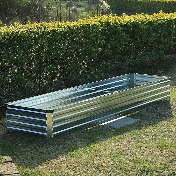 8x2x1ft Galvanized Raised Garden Bed, Outdoor Planter Box Metal Patio Kit - Image 6