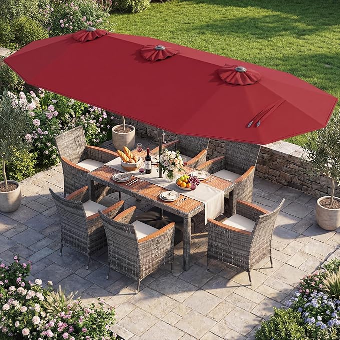 Tangkula 9 Piece Rattan Outdoor Dining Set - Image 2