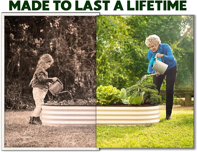 Plant & Plot Galvanized Raised Garden Beds Outdoor // 4×2×1 ft Planter Raised - Image 3