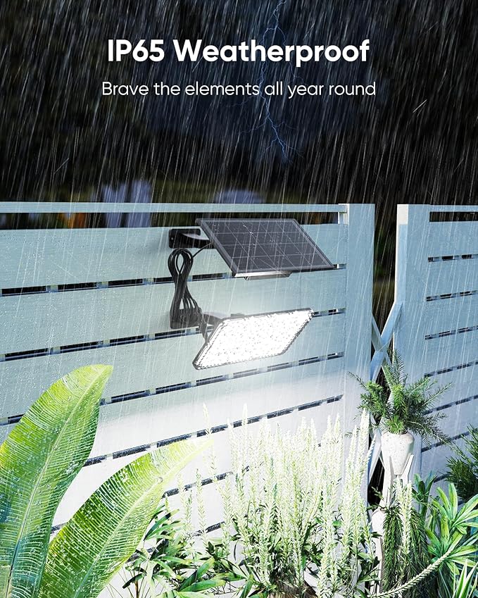JACKYLED Solar Lights Outdoor 299 LED 1000 Lumens Bright Solar Wall Spotlight - Image 8