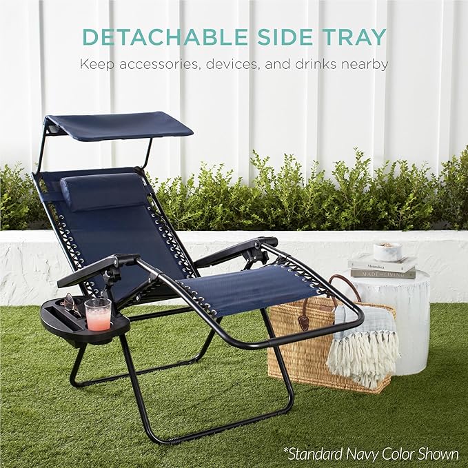 Best Choice Products 30” Wide Folding Zero Gravity Outdoor Recliner Patio - Image 8