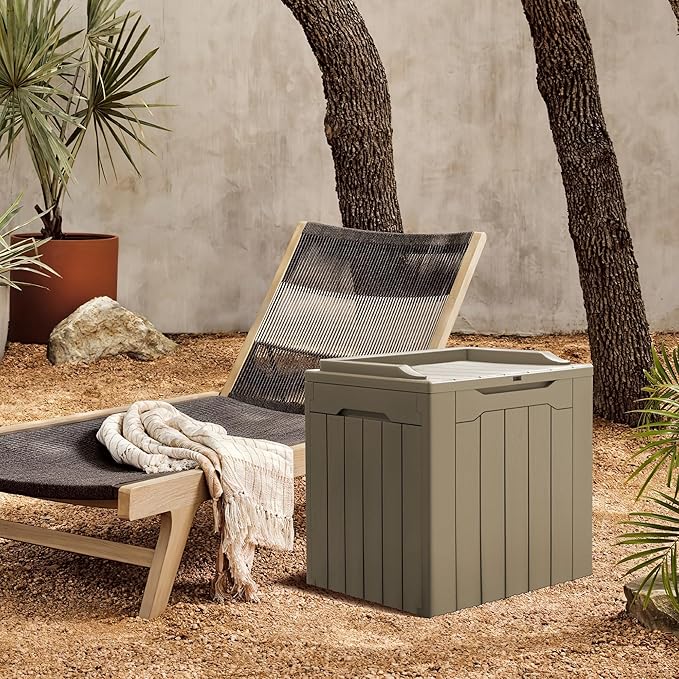 Greesum 31 Gallon Resin Deck Box All Weather Outdoor Storage Boxes - Image 3