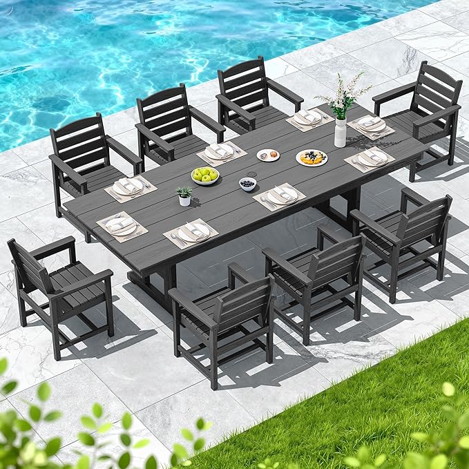 SERWALL 9 Piece Outdoor Dining Set - Image 7