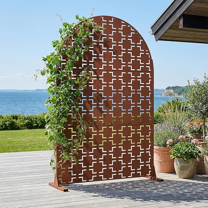 Casaphoria 72" H x 47" W Arched Metal Privacy Screen - Image 8