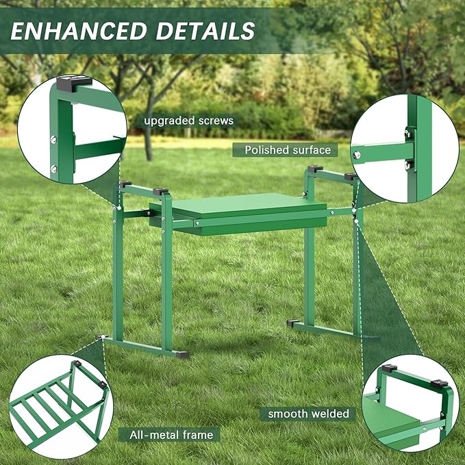 FLINTER Garden Kneelers Seat, Stable and Save Tip-Resistant Design 10.2" Wider - Image 7
