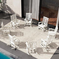 SERWALL Outdoor Rocking Chair White Set of 8, All Weather Patio Rocking Chair by SERWALL