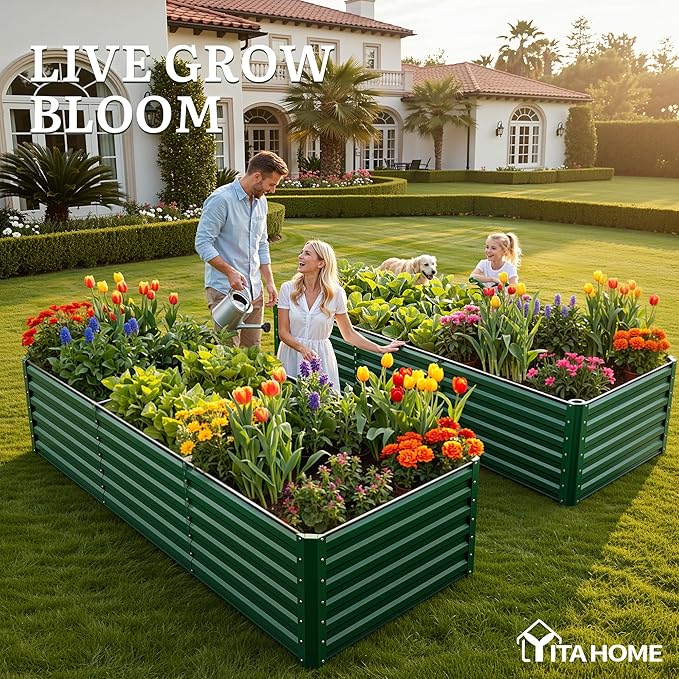 YITAHOME 8x4x2ft 2pcs Large Raised Garden Bed, Galvanized Metal Planter Box - Image 3