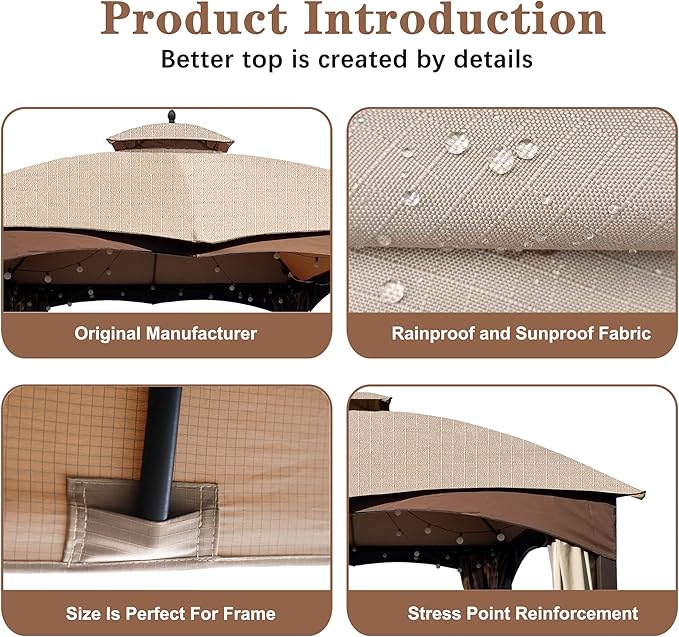 SCOCANOPY Light Beige Ripstop Replacement Top - Image 5