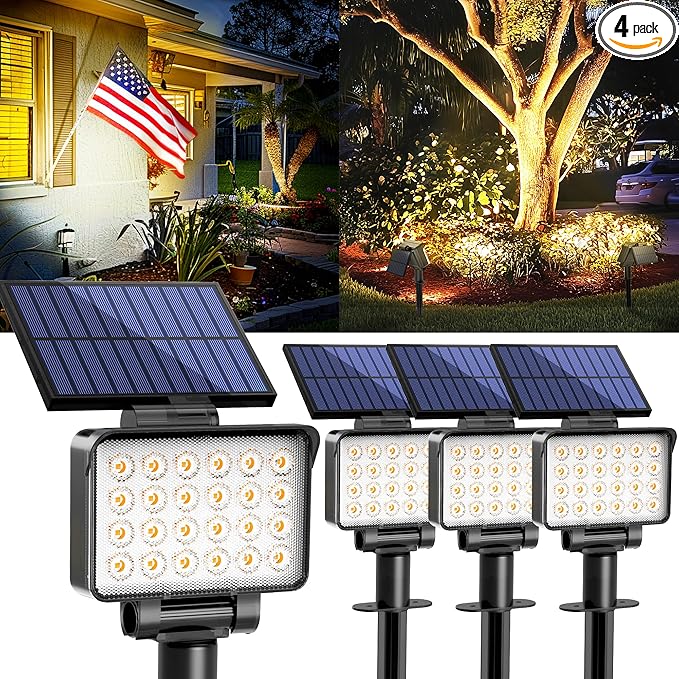 Solar Spot Lights Outdoor Waterproof by COOZAMING